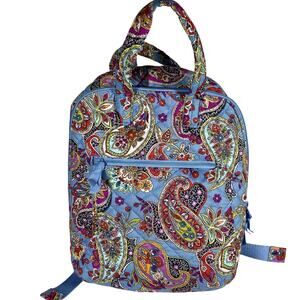 Vera Bradley Cotton Mini Totepack Backpack, Provence Paisley Blue Multicolor